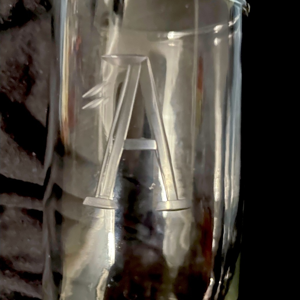 Set of 7 Anchor Hocking drinking glasses etched “A”